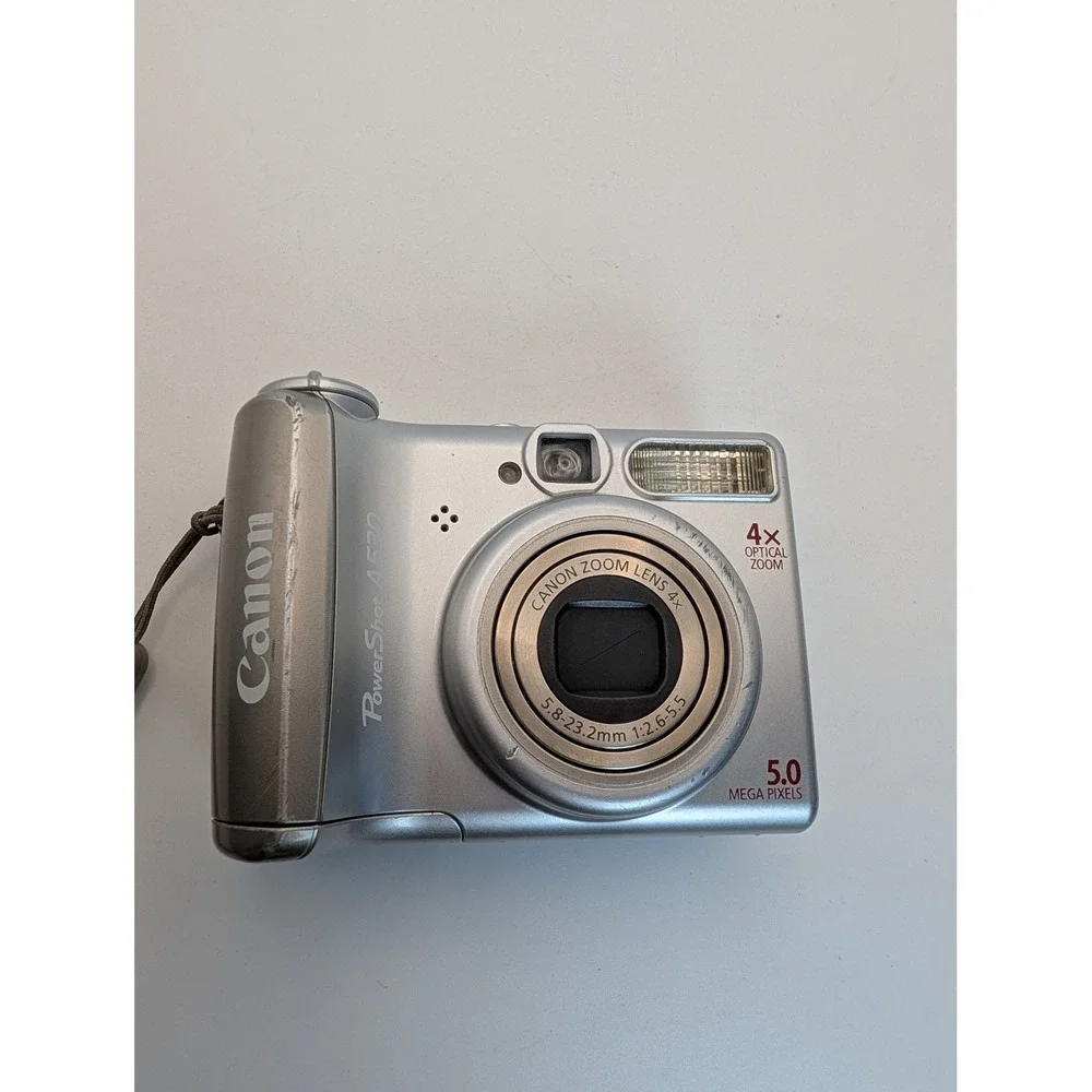 Canon PowerShot A530 5.0MP Digital Camera Silver 4x Zoom with Samsonite Case USB